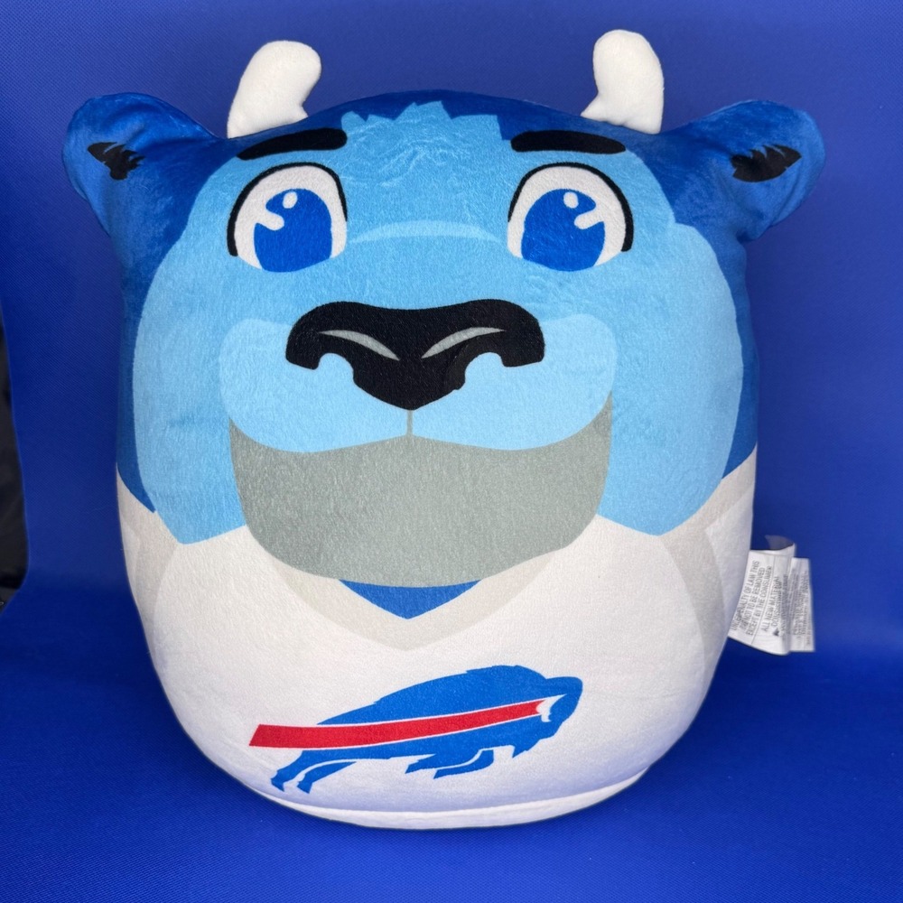Buffalo Bills Billy Buffalo NFL Mascot Squishy Plush Pillow Mafia Fan Football